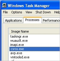 csrss.exe in task manager no description