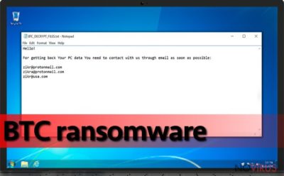 BTC ransomware on the infected devise