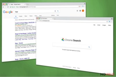 The main page ofChromesearch.info hijacker
