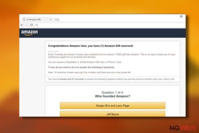 Example of "Congratulations Amazon User" virus