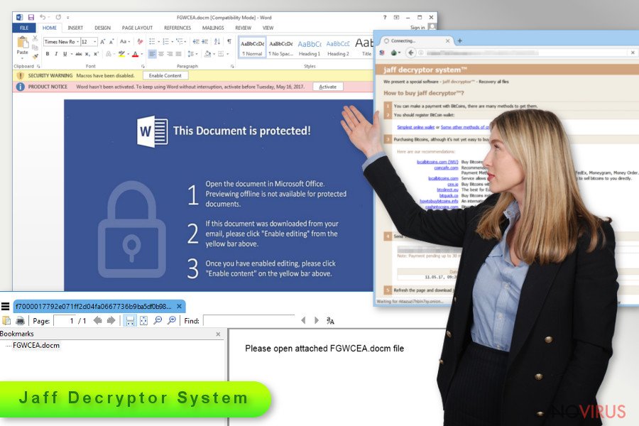 The screenshot of Jaff ransomware virus