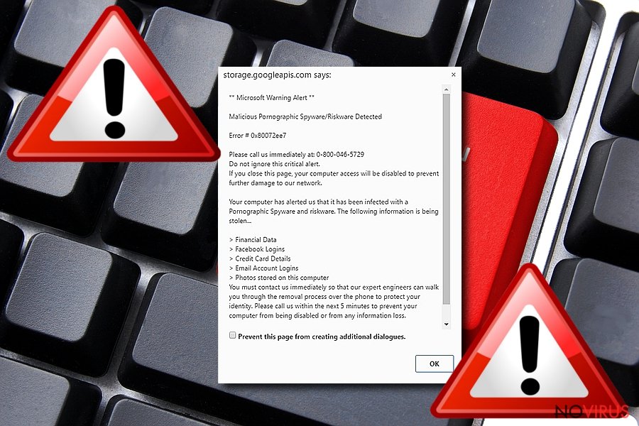 "Malicious Pornographic Spyware/Riskware Detected" illustration