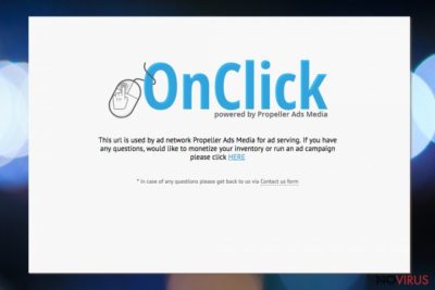 The screenshot of Onclkds.com advertising network