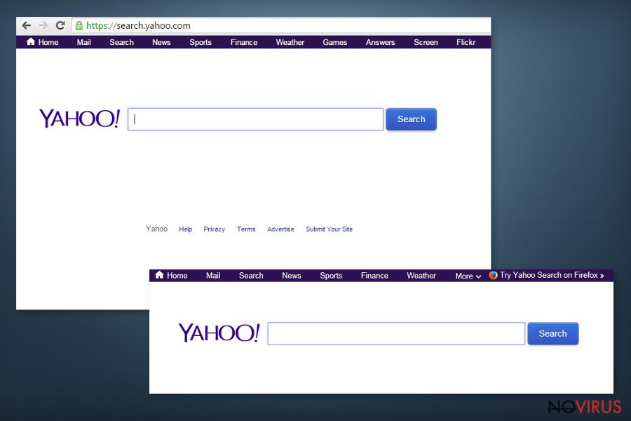yahoo forced search engine