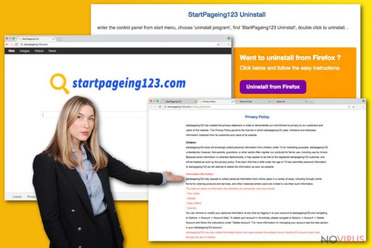 The illustration of StartPageing123.com virus